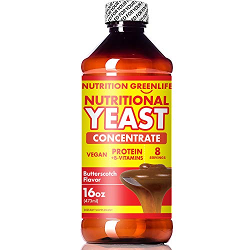 Nutritional Yeast Concentrate by Nutrition Greenlife 16 fl oz with Vitamin B-12, Beta Glucan, Amino Acids | Butterscotch Flavor