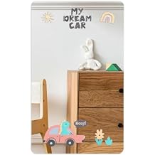 Dowinx Vanity Desk Self-Adhesive Designed Mirror for Children Wall-Mounted Shatterproof Acrylic Wall Mirror for Bedroom
