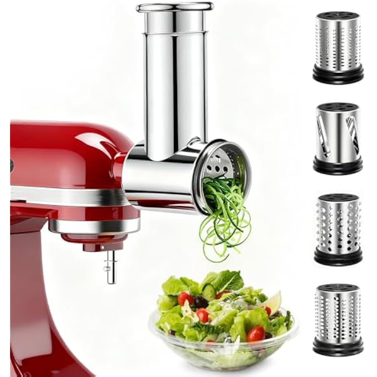 Stainless Steel Slicer Shredder Attachments for Stand Mixers, Vegetable Shredder, Cheese Grater, Salad Maker, Food Slicers Chopper Grinding Powder Accessories