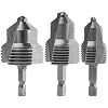 Wolfride 3Pcs 3-in-1 Water Pipe Threading Tool Kit, Internal Thread Opener, PPR Lifting Drill Bit & Water Pip Expander for 1/2" 3/4" 1" PVC Pipes