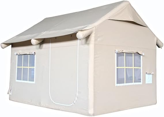 Outdoor Inflatable Camping Tent with Canopy, Air Pump, 4-6 Person Glamping Tents Easy Setup Waterproof House for Fishing, Camping & Hiking