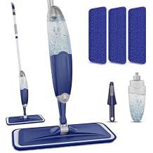 Microfiber Spray Mop for Floors Cleaning: Wet Dry Hardwood Floor Mops with 3 Washable Pads for Swiffer Powermop - Flat Mop with Sprayer for Tile Wood Laminate Vinyl Marble Floor