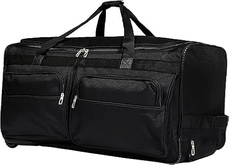 2 Wheeled Rolling Duffel Bag, Black, 30-Inch, 300001