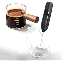 YARRAMATE 100ML Glass Measuring Cup & Mini Powerful Milk Frother Wand