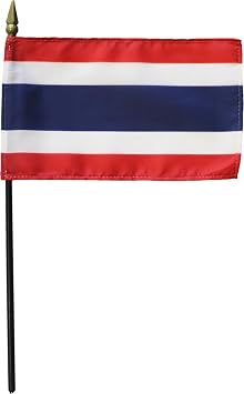 Thailand - 4 in x 6 in World Stick Flag