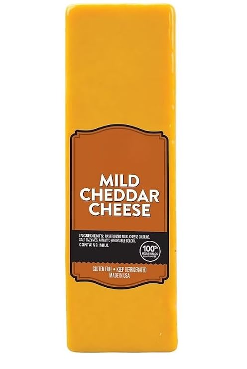 Mild Cheddar Cheese is freshly-sliced for the best flavor, Perfect in sandwiches and for favorite recipes, Flavorful, Freshly-sliced, Gluten-free, Includes mild cheddar deli cheese [ 32 oz, 2 lb ]