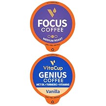 VitaCup Coffee Pod Genius Vanilla & Mushroom 32ct. Bundle Vitamin infused Single Serve Pods Compatible with K-Cup Brewers Including Keurig 2.0