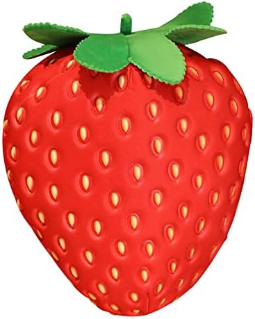 WAIUYIA Strawberry Shaped Pillow Decorative Throw Pillow 13.7 Inch Kawaii Stuffed Strawberry Plush Throw Pillow Cute Soft Fruit Plush Pillows for Bed Couch Chair Sofa Home Decor (13.7 inch)