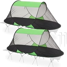 2 Pcs Pop up Mosquito Tent 1 Person Foldable Camping Tent with Ground Pin Portable Waterproof Bug Net for Bed Cot Outdoor Hiking Summer Camping