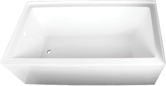 Kingston Brass VTAP663222L Aqua Eden Alcove Tub, 66" (L) x 32" (W) x 20-1/2" (D), White