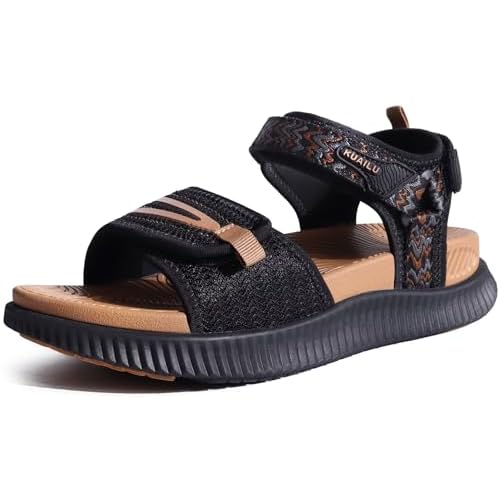 KuaiLu Womens Orthopedic Walking Sandals Ladies Recovery Sport Thick Athletic Cushion Outdoor Hiking Water Sandles Adjustable Strap Sandals with Comfortable Plantar Fasciitis Arch Support