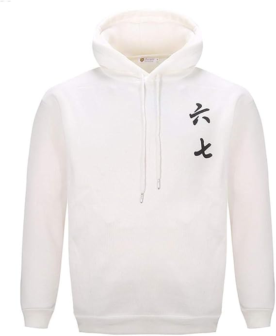 Adult White Hoodie Cosplay Costume Mens Hooded Sweatshirt Casual Top Halloween Outfit
