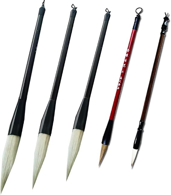 Chinese Brush Set Calligraphy Brush Japanese Summi Brushes Pack of 5