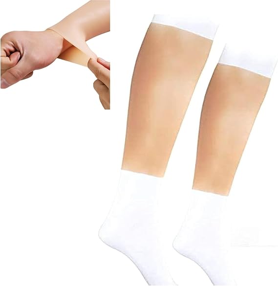 Silicone False Calf,Realistic Fake Calf Leg Silicone Sleeve,Silicone Calf Pads Leg Arm Enhancer Calf Corrector,Silicone Arm Concealer Cover for Crooked Or Thin Legs Arms Scar Cover(1PCS,Large)