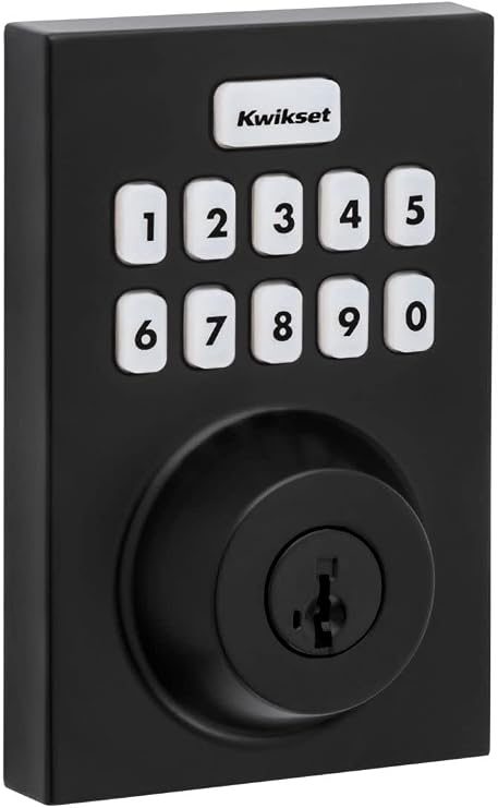 Kwikset 620CNTZW700-514S Contemporary Home Connect Keypad Smart Lock Dead Bolt Z-Wave 700 SmartKey Iron Black Finish