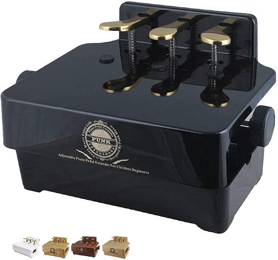 Adjustable Piano Pedal Extender Bench for Kids, Design with 3 Pedal (Black)