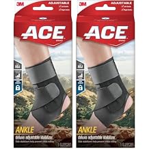 ACE Deluxe Ankle Stabilizer, Adjustable, Black, 1 Count (Pack of 2)
