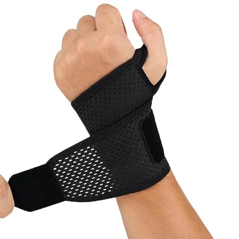 Ultra-Thin Wrist Brace, Breathable Mesh Wrist Wraps Support for Tendonitis, Arthritis, Carpal Tunnel Pain Relief, Adjustable Wrist Compression Strap for Workouts & Daily Use, Fits both hands