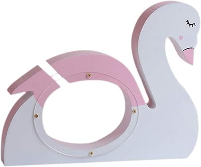 OXOAMP Piggy Bank Bank Saving Bank Wooden Piggy Bank Decoration Glitter Swan Piggy Bank Coin Money Box Childrens Room Decoration Decoration Birthday Gift