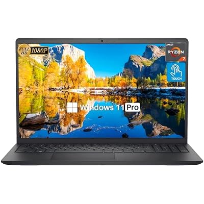 Dell Inspiron 15.6 FHD Touchscreen Laptop, AMD Ryzen 7 7730U 8-Core Processor, 64 GB RAM, 1 TB SSD, AMD Radeon Graphics, Wi-Fi, Webcam, Windows 11 Pro, Long Battery Life, for Business & Student