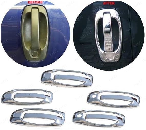 EBAL OTO AKSESUAR Krom Kapı Kolu+Çerçeve 5 Kapı 10 Parça 2008 Üzeri Fiat Fiorino ile uyumlu