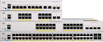 Cisco Catalyst 1000-48P-4G-L Network Switch, 48 Gigabit Ethernet PoE Ports, 370W PoE Budget, 4 1G SFP Uplink Ports, Enhanced Limited C1000-48P-4G-L