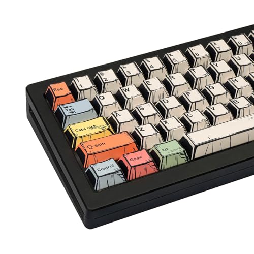150 Keys PBT Keycaps, Japanese Manga Style Keycaps Cherry Profile, Dye Sublimation Custom Key caps for 60% 65% 75% 100% Cherry MX Mechanical Keyboard