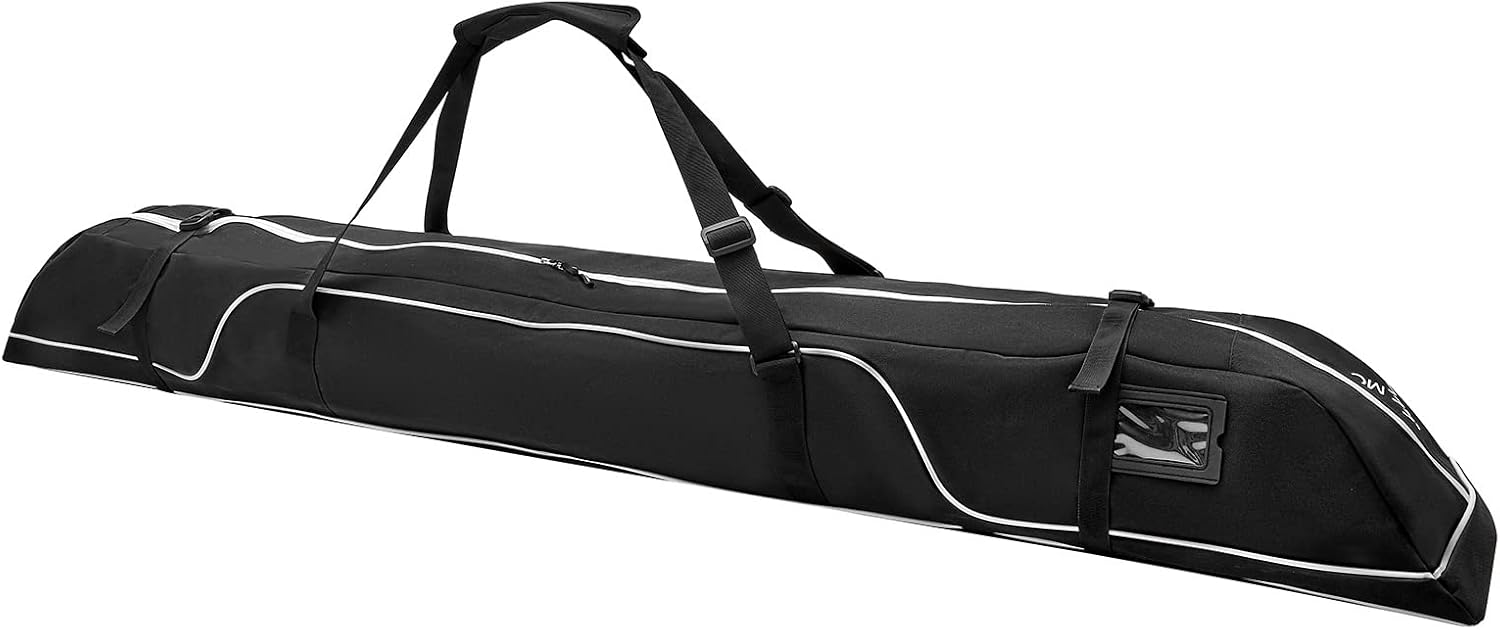 Ski Bag,Single Ski Bags for Air Travel,Ski Bag with Separate Pole Slot,Ski Travel Bag for Snow Gear, Poles and Accessories