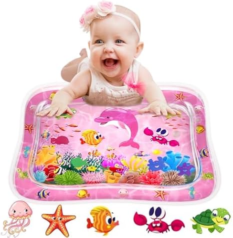 ZMLM Baby Tummy Time Water Mat: Infant Toy Gift for 3-12 Month Baby Sensory Playmat Babies Belly Time Inflatable Activity Play Mat Early Development, Stimulation Growth，Strengthen Baby's Muscles