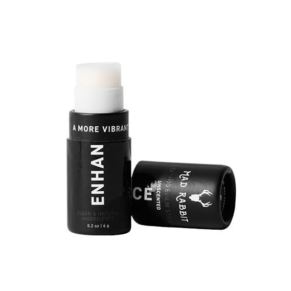 Mad Rabbit Enhance Tattoo Balm Stick, Tattoo Aftercare, 0.2 oz | Brightening tattoo balm stick with clean ingredients for color enhancement and daily moisturizing, Fragrance-free