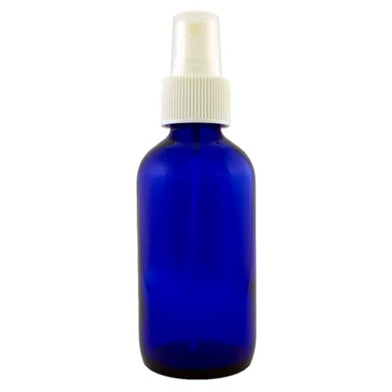 4 fl oz Cobalt Blue Glass Bottle with White Spray Cap (Single)