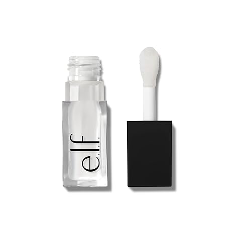 e.l.f. Glow Reviver Lip Oil Nourishing Tinted Lip Oil for a High Gloss Finish Enriched with Jojoba Oil Vegan & Cruelty Free Crystal Clear