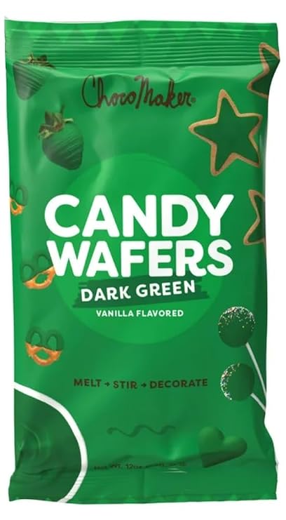Chocomaker Vanilla Flavored Candy Wafers, Easy to Use, No Clumping, Nothing to Add, Smooth and Great for Decorating (12oz (Pack of 1), Dark Green)