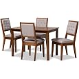 Baxton Studio Suvi Grey and Walnut Brown Finished Wood 5-Piece Dining Set