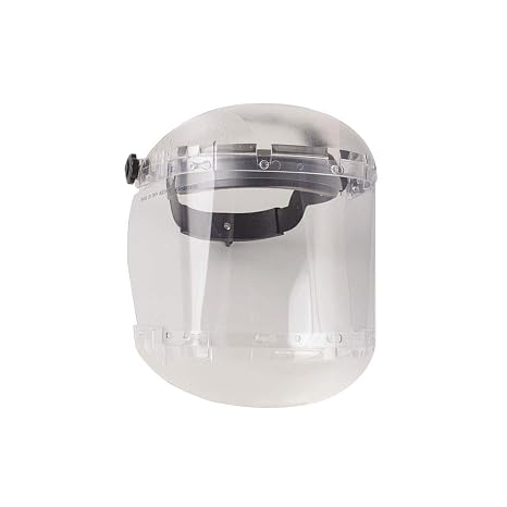 Sellstrom Dual Crown Safety Face Shield with Ratchet Headgear, Clear Tint, Uncoated, Clear, S38410