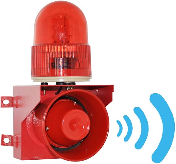 YJINGRUI Industrial Sound and Light Alarm Siren Waterproof/Dustproof Horn Alarm System with 120 db (DC12V)
