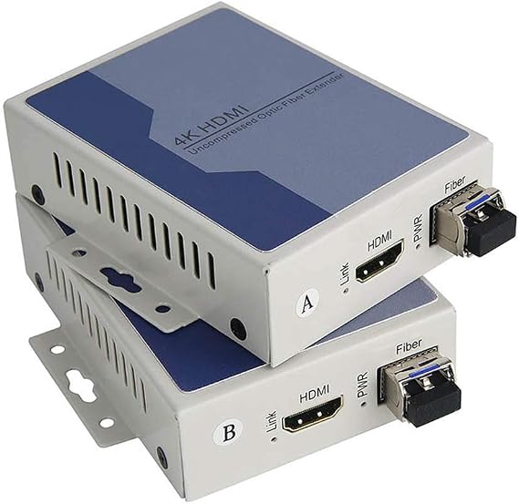 4K HDMI to Fiber Optic Extender Converters,LC Singlemode up to 10Km(6.2 Miles), Multimode 300m(0.19Mi), Full HD with Two 10Gbps SFP.