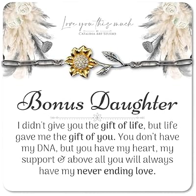 Love You This Much Sentimental Bonus Daughter Necklace, Birthday Gift for Bonus Daughter, Stepdaughter Jewelry, Gift for Stepdaughter