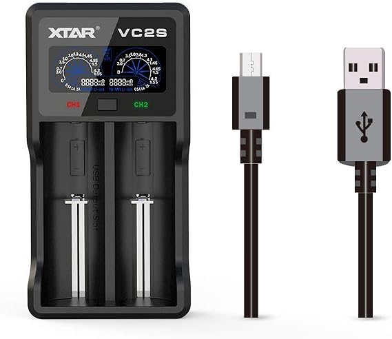 XTAR VC2 Plus LED Display USB Universal Battery Charger with Pouch (VC2Plus)