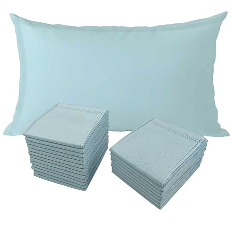 Disposable Pillow Case Covers(Pack of 100),Bulk Pillow Cases for Medical Hospital Travel,Paper Pillow Cases Disposable 21 Width x 30Length (Blue)