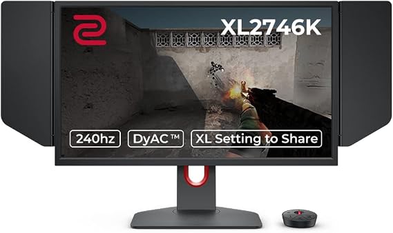 BenQ ZOWIE XL2746K eSports Gaming Monitor 27 Inch 240 Hz 0.5 ms DyAc+ XL Setting to Share S Switch Shielding Hood