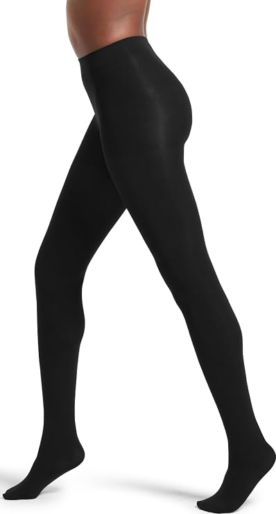 No nonsense Women's Super Opaque Control Top Tights 90 Denier Soft High Waist Pantyhose