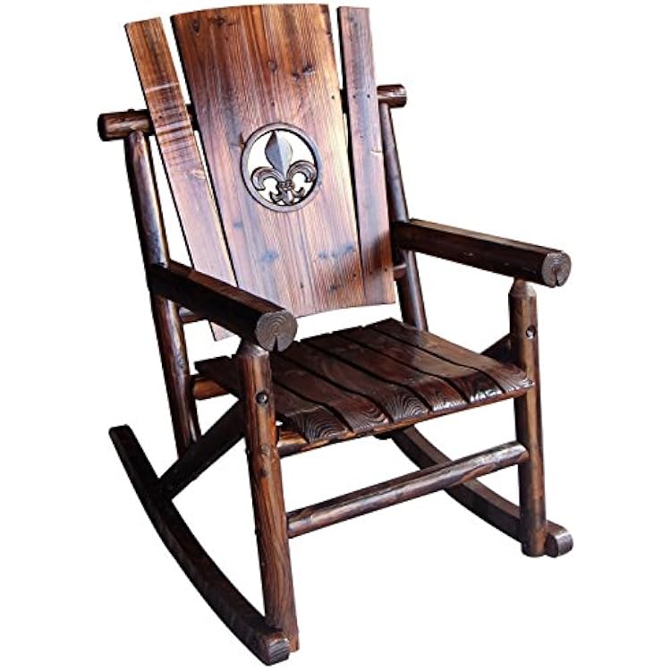 Leigh Country Fleur-De-Lis Medallion Outdoor Rocker, Brown, TX 93619