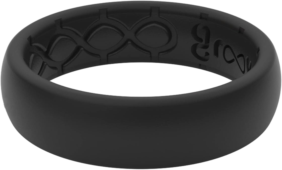 Groove Life Thin Silicone Ring for Women, Breathable Comfort Wedding Band | Medical-Grade Silicone, Women's Flexible Rubber Engagement Ring, Safe Breakaway Design for Work, Gym, Travel & Everyday Wear