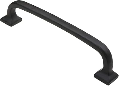 Iron Valley - 6 C2C Modern Texture Cabinet Handle Pull - Solid Cast Iron 5 Pack - Black