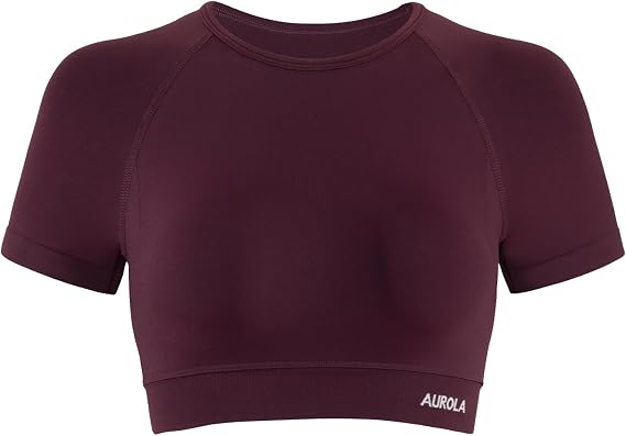 AUROLA Influence Women Crop Top Short Sleeve Compression Workout T-Shirt