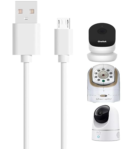 USB Charging Cable for Security Camera,Baby Monitor Cord, Compatible with LBTech, Owlet, Infant Optics, eufy, Moonybaby, VAVA Power Extension Cable (1 meter)