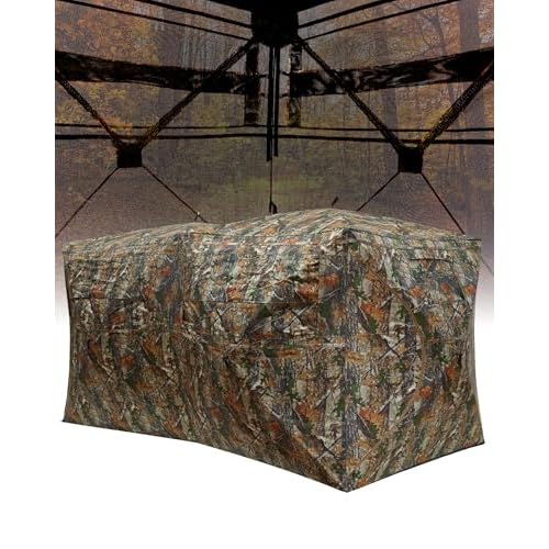 GarveeLife Portable Pop-Up Hunting Blind - 270 See-Through Windows & Silent Door, Waterproof Lightweight Camouflage Tent for Deer Turkey Hunting