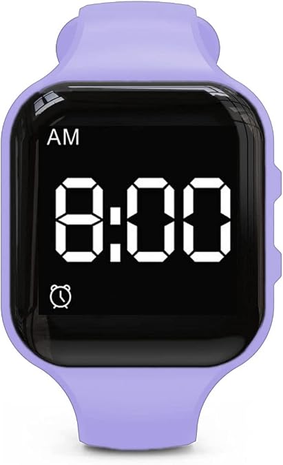 Vibrating Alarm Watch Water Resistant Wake Up Wristband Silent Medical Reminder Watch - with Timer and 15 Daily Alarms (Purple)