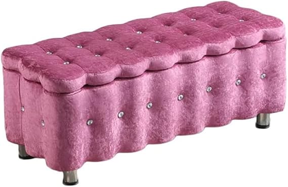 Home Shoe Changing Stool Sofa Stool Storage Stool Nordic Ice Fleece Low Stool Footstool Clothing Store Shopping Mall Rest Stool Bed Stool, Light Purple (Size: 40 x 40 x 4